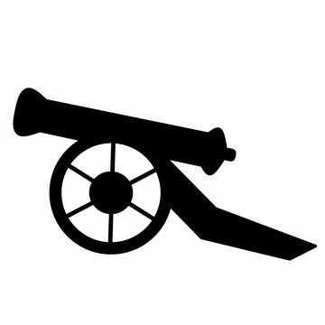 Cannon and wheel icon vector  Stock Illustration