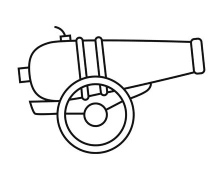 Cannon antique weapon Stock Illustration