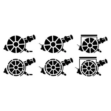 Cannon artillery logo design vector icon Stock Illustration
