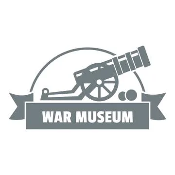 Cannon ball logo, simple gray style Stock Illustration