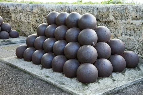 Cannon balls Stock Photos