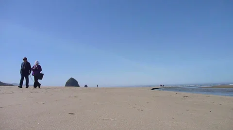 Cannon Beach Couple Stock Footage 22899434