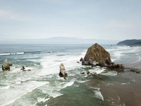 Cannon Beach, Oregon - Haystack Rock Stock-Fotos