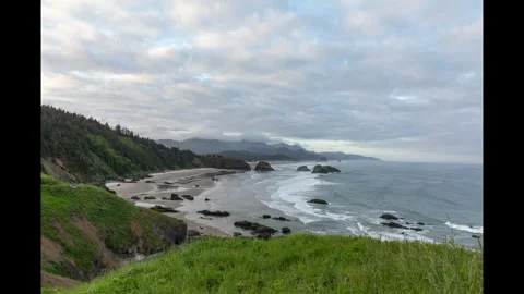 Cannon Beach, Oregon time lapse video 스톡 동영상 276140276