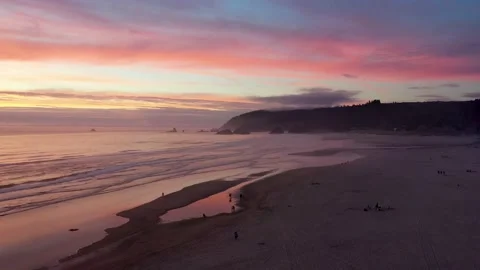 Cannon Beach Sunset Stock Footage 160206945