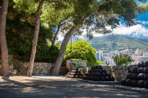 Cannon bullets in Monaco Stock Photos