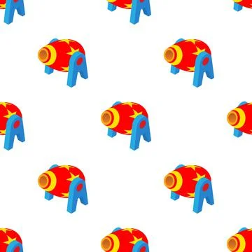 Cannon in the circus pattern seamless vector Illustrazione stock