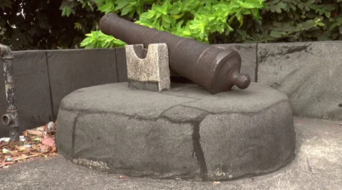 Cannon at corner Stock Footage 34299572