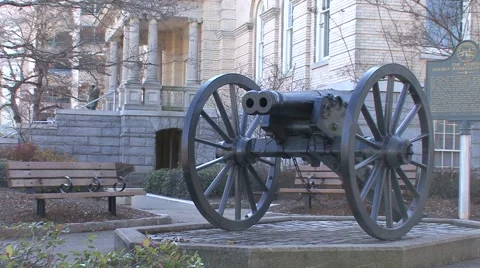 Cannon, double barreled Stock Footage 1044271