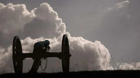 Cannon in a Field timelapse 스톡 동영상 56822217