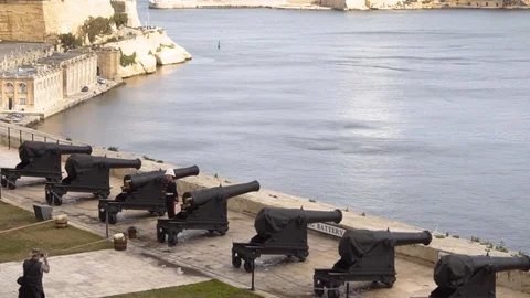 Cannon fire slow motion Stock Footage 102835803