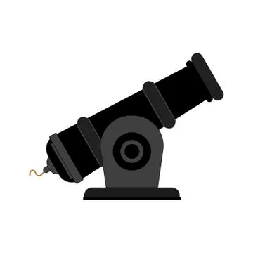 Cannon Grayscale - Flat design Stock Illustration