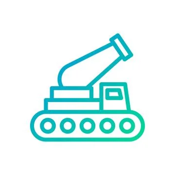 Cannon icon gradient green blue colour military symbol perfect. Ilustración de archivo