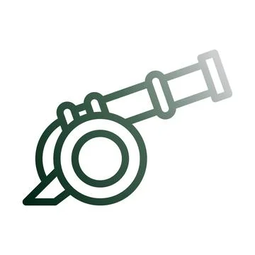 Cannon icon gradient green white style military illustration vector army el.. Ilustración de archivo