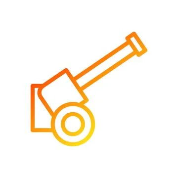 Cannon icon gradient red yellow colour military symbol perfect. Ilustración de archivo