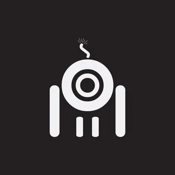 Cannon icon line Stock Illustration