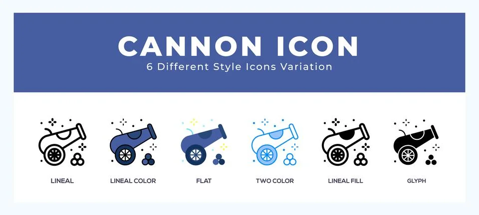 Cannon icon set. Design elements for logo イラスト素材