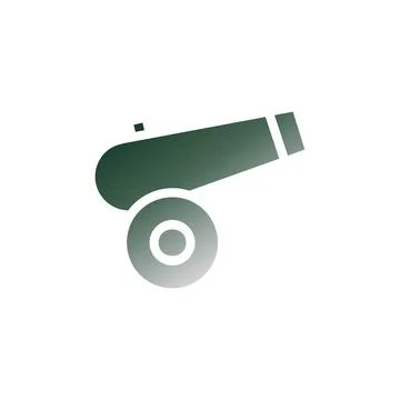 Cannon icon solid gradient green white colour military symbol perfect. Ilustración de archivo