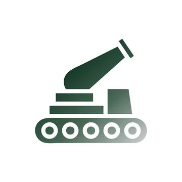 Cannon icon solid gradient green white colour military symbol perfect. Ilustración de archivo
