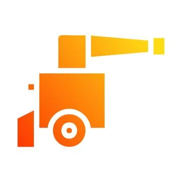 Cannon icon solid gradient red style military illustration vector army elem.. 库存插图