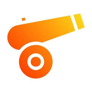 Cannon icon solid gradient red style military illustration vector army elem.. 库存插图