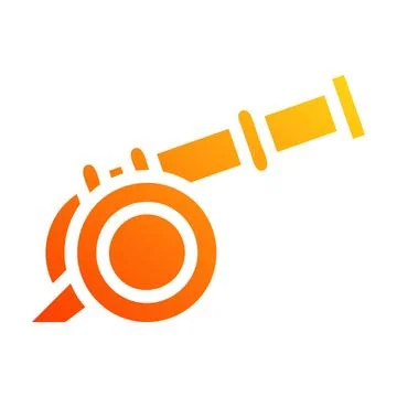 Cannon icon solid gradient red style military illustration vector army elem.. 库存插图