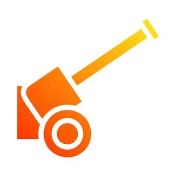 Cannon icon solid gradient red style military illustration vector army elem.. 库存插图