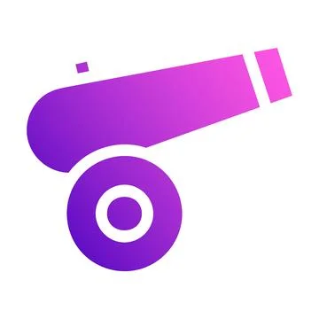 Cannon icon solid style gradient purple pink colour military illustration v.. Ilustración de archivo