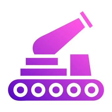 Cannon icon solid style gradient purple pink colour military illustration v.. Ilustración de archivo