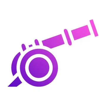 Cannon icon solid style gradient purple pink colour military illustration v.. Ilustración de archivo