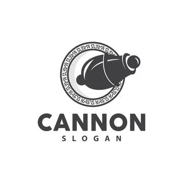 Cannon Logo, Elegant Simple Design Retro Vintage Style, War Artillery Vecto.. Stock Illustration