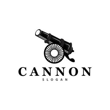 Cannon Logo, Elegant Simple Design Retro Vintage Style, War Artillery Vecto.. Stock Illustration
