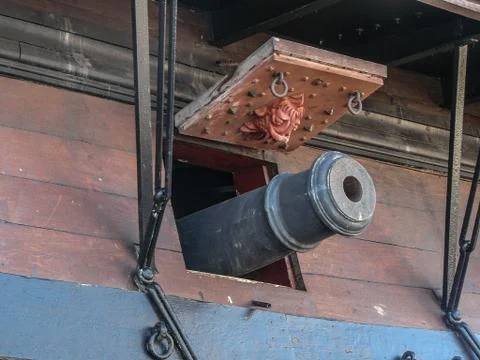 Cannon of an old ship Stock Photos