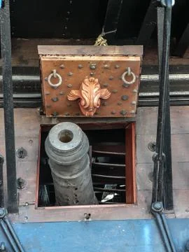 Cannon of an old ship Stock Photos