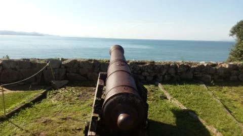 The cannon is oriented to horizon. Stock Photos