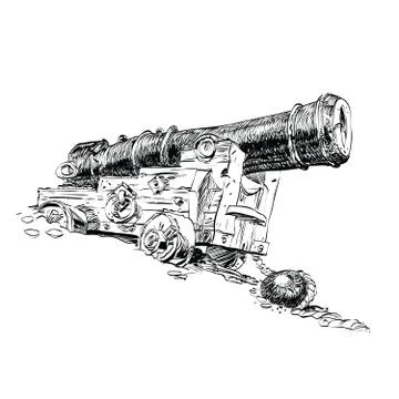 Cannon pirate vector graphics Stock Illustration