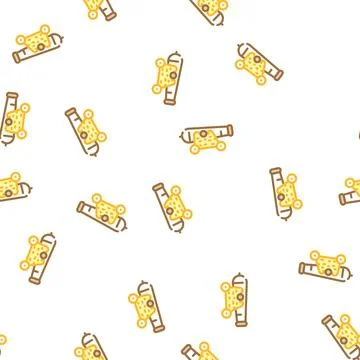 Cannon pirate vector seamless pattern Illustrazione stock