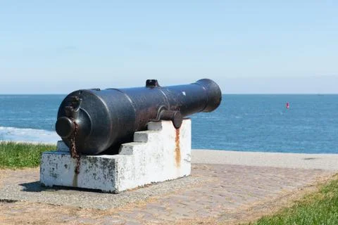 Cannon at sea Foto stock