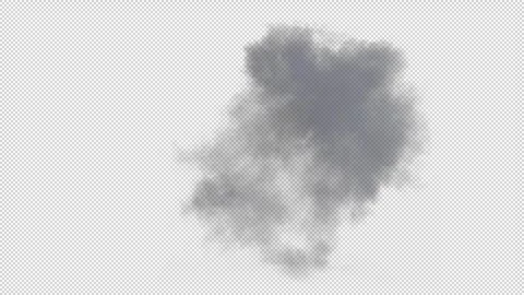 Cannon side explosion with smoke and trails Stock Footage 288657580