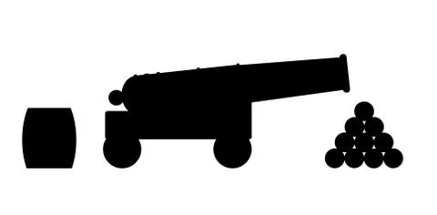 Cannon Silhouette Stock Illustration