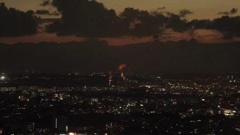 CANNON SKYLINE FIREWORKS Stock Footage 82379495