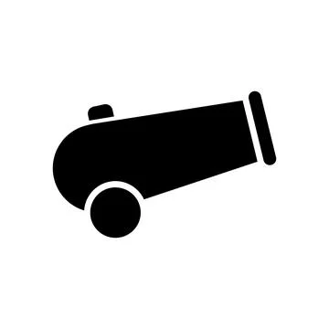 Cannon vector icon, full black Stock Illustration