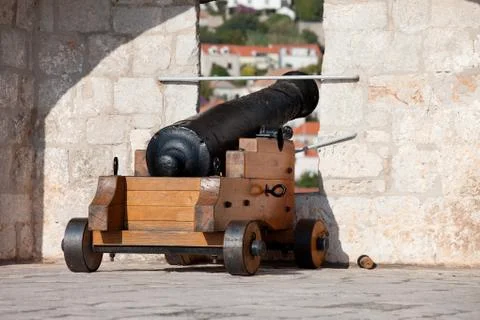 Cannon on the Wall Foto stock