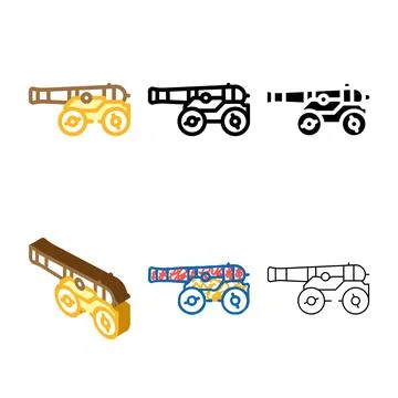 Cannon weapon color icon vector modern Stock Illustration