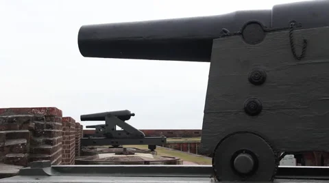 Cannons on fortress wall, several Stock Footage 48531247