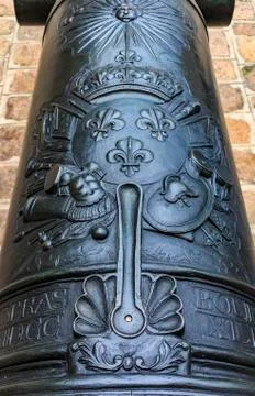 Cannons at Les Invalides museum complex in Paris, France burial site for Fran 库存照片