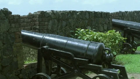 Cannons overlooking scenery 스톡 동영상 77137603