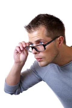 Cannot see without glasses Stock Photos
