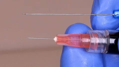 Cannula in comparison with needle. Stock Footage 119977848