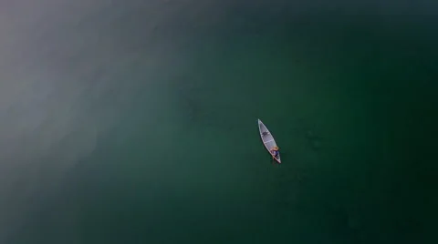 Canoe from air perspective Stock Footage 63421692